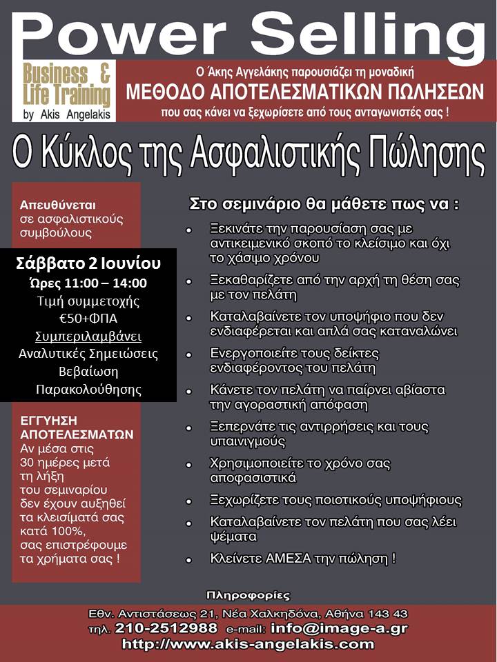 Power Selling : Ο Κύκλος της Ασφαλιστικής Πώλησης