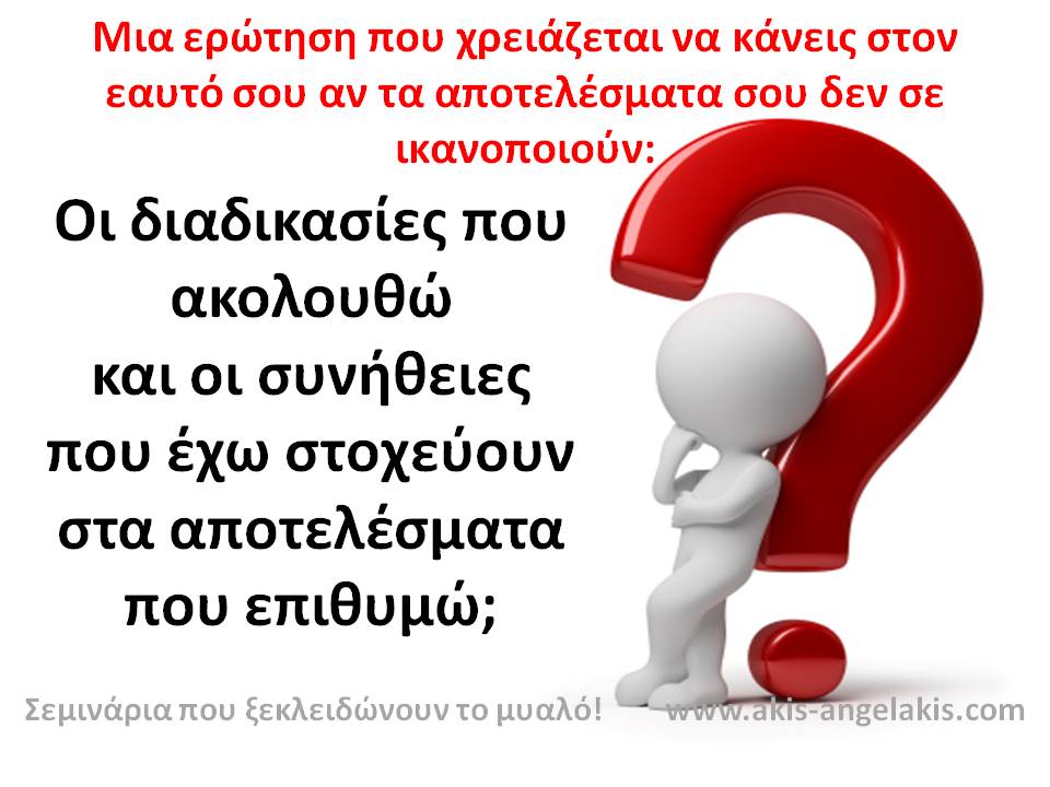 ΔΙΑΔΙΚΑΣΙΕΣ - ΣΥΝΗΘΕΙΕΣ - ΣΤΟΧΟΣ - ΑΠΟΤΕΛΕΣΜΑ